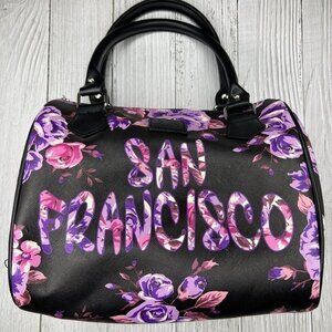 Robin Ruth Bag San‎ Francisco California Handbag Purse Purple Rose Black